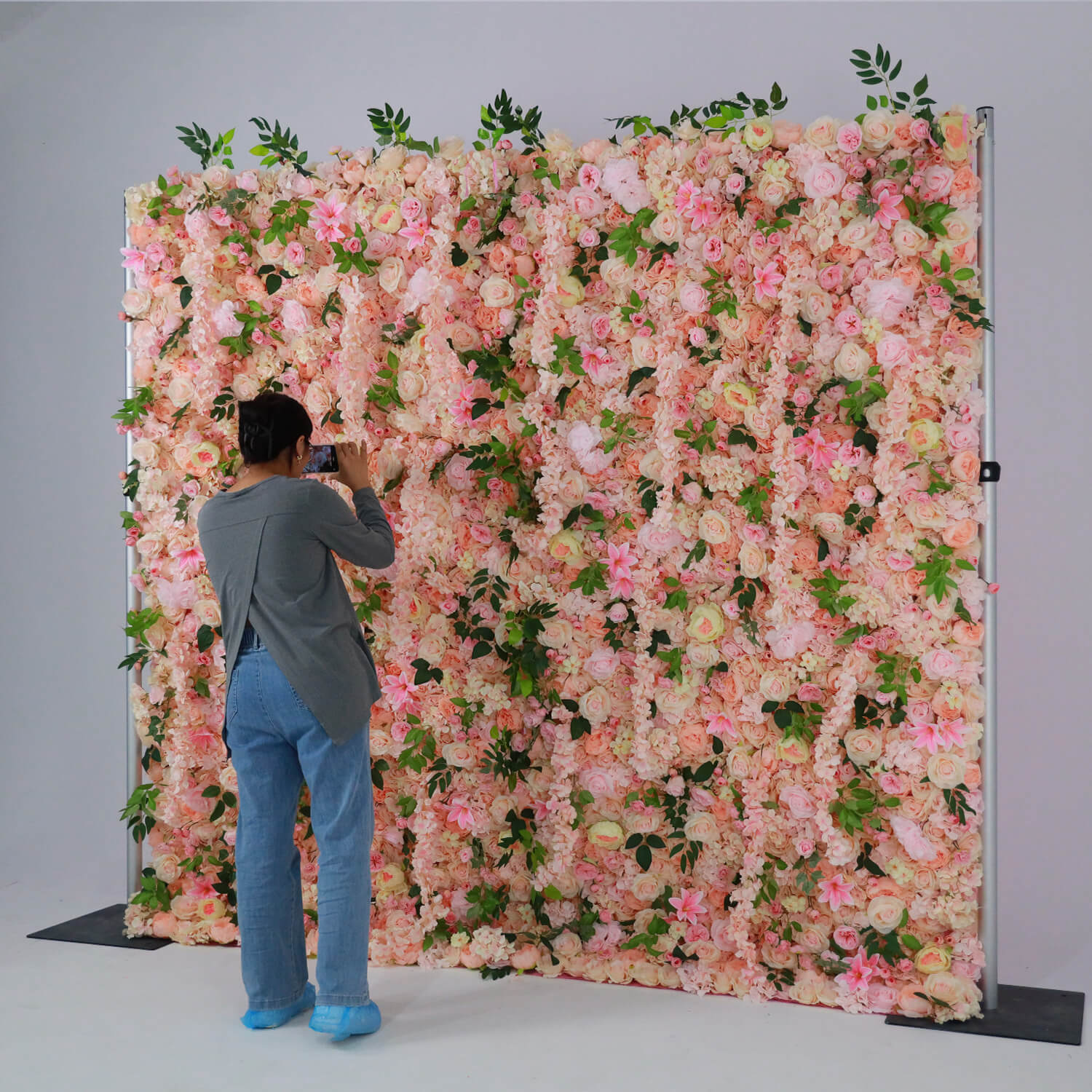 Pink Roses Flower Wall Backdrop for Wedding&Birthday&Baby Shower Party Decoration-ubackdrop