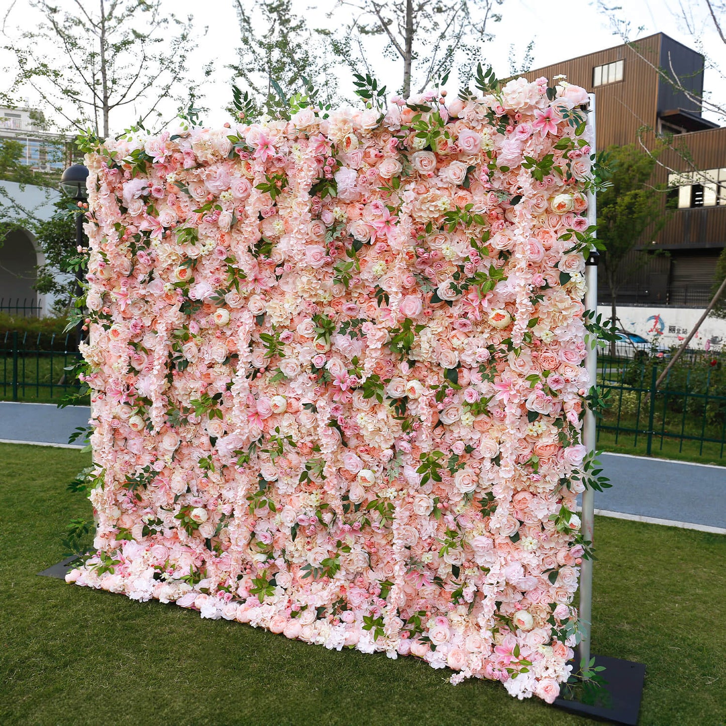 Pink Roses Flower Wall Backdrop for Wedding&Birthday&Baby Shower Party Decoration-ubackdrop