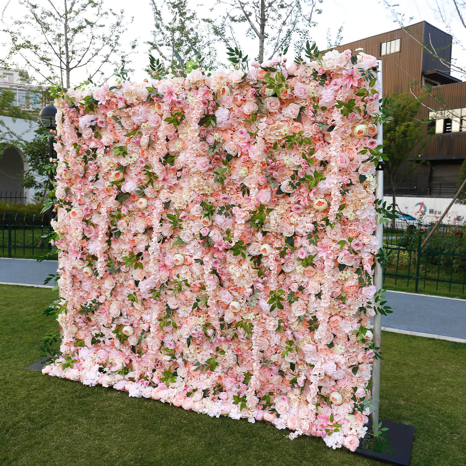 Pink Roses Flower Wall Backdrop for Wedding&Birthday&Baby Shower Party Decoration-ubackdrop