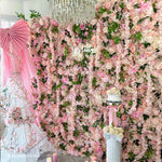 Pink Roses Flower Wall Backdrop for Wedding&Birthday&Baby Shower Party Decoration