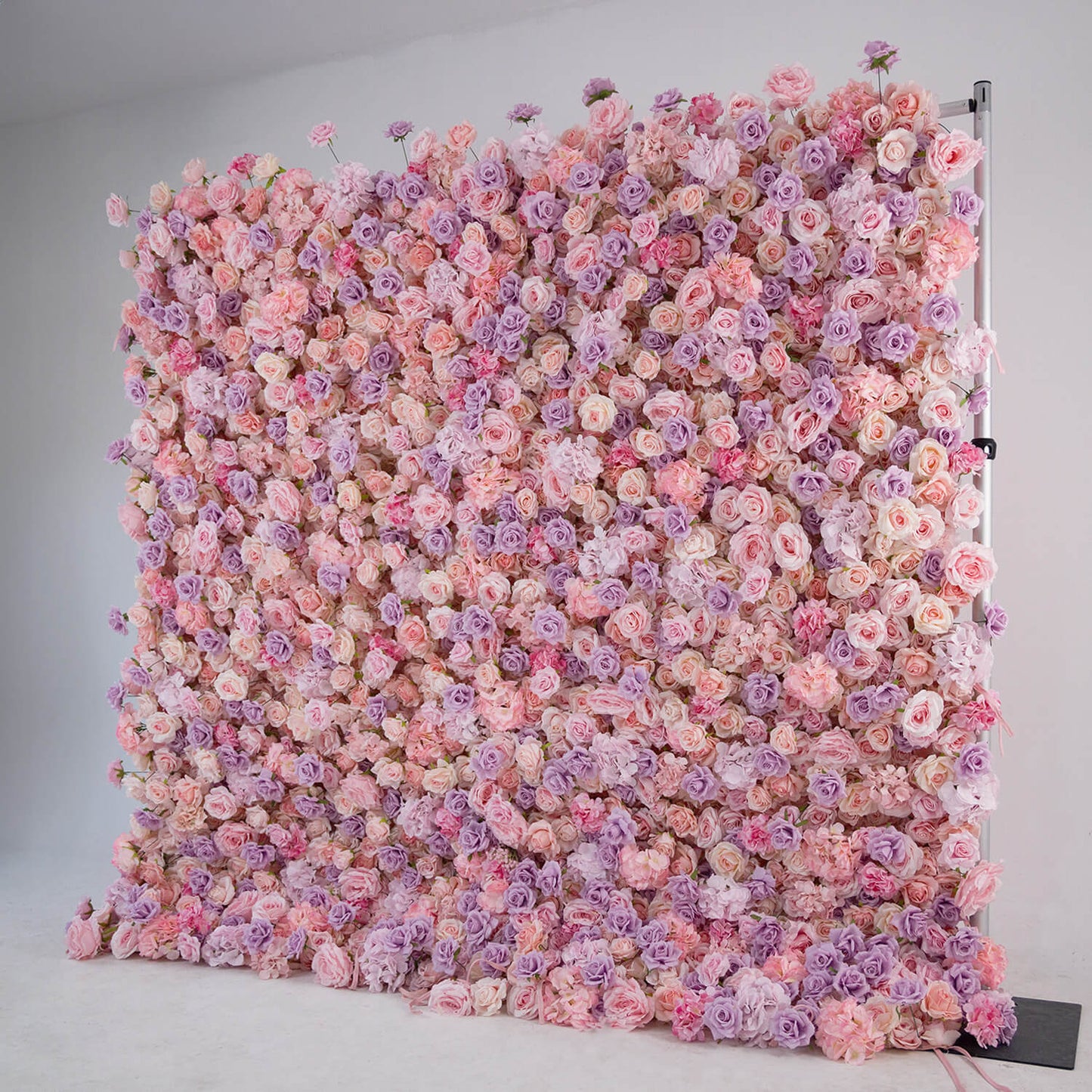 Pink and Purple Roses Fabric Flower Wall for Birthday Party-ubackdrop