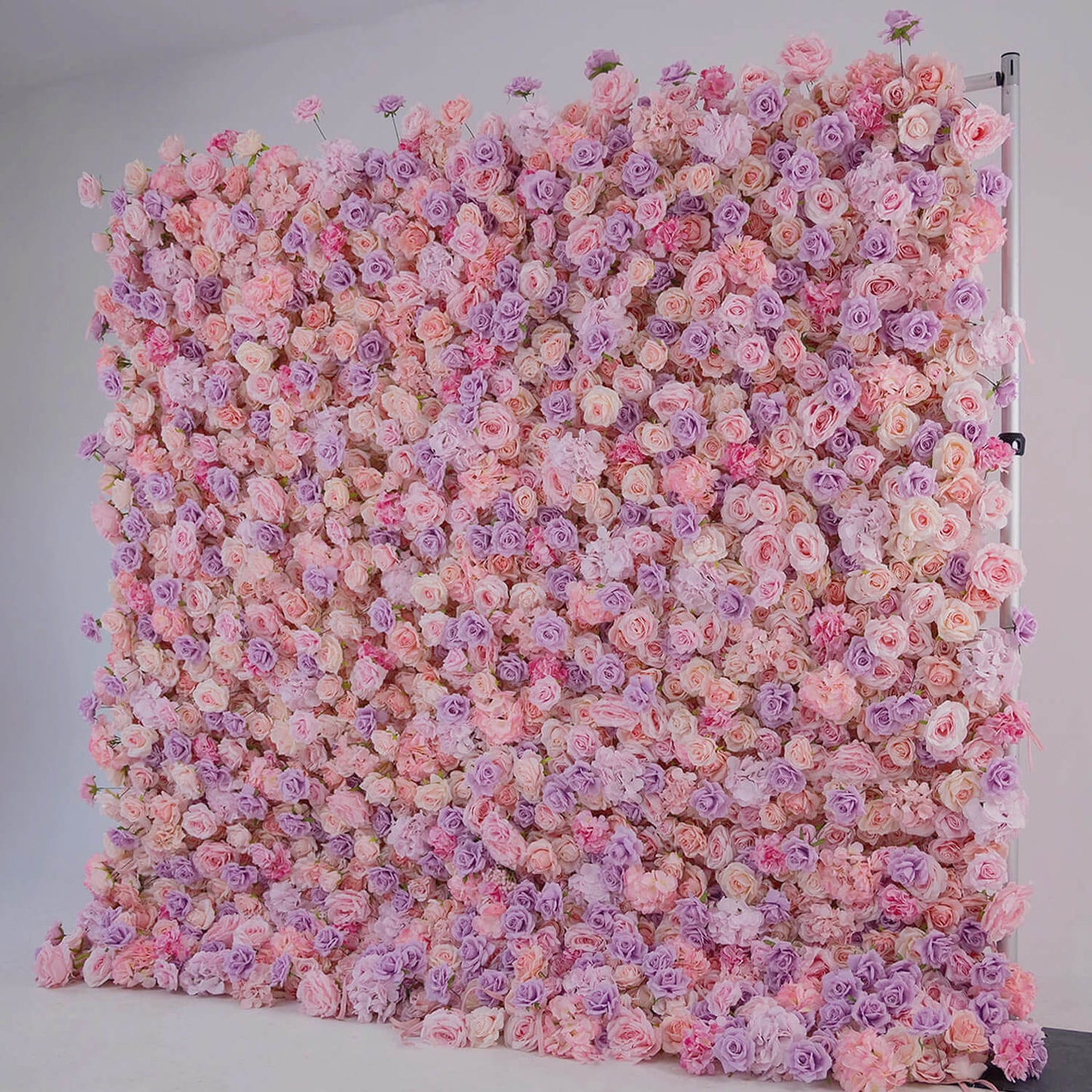 Pink and Purple Roses Fabric Flower Wall for Birthday Party-ubackdrop