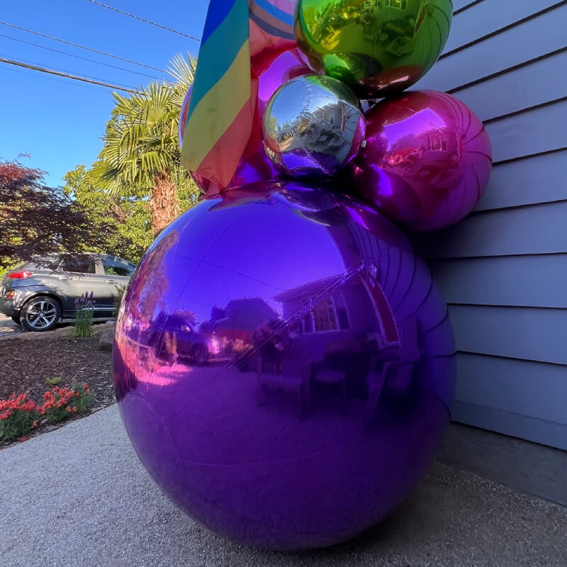 Purple Inflatable Mirror Ball Reusable Big Bubble Balloon-ubackdrop