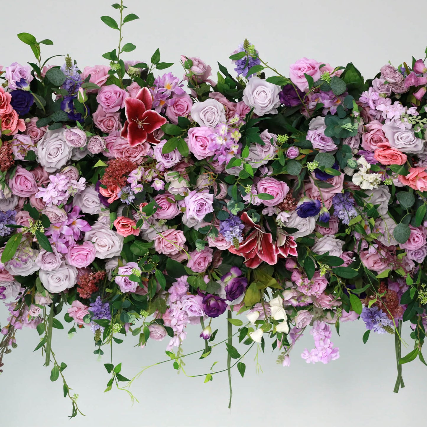7D Purple Fabric Artificial Flower Wall Arch Wedding Party Decoration-ubackdrop