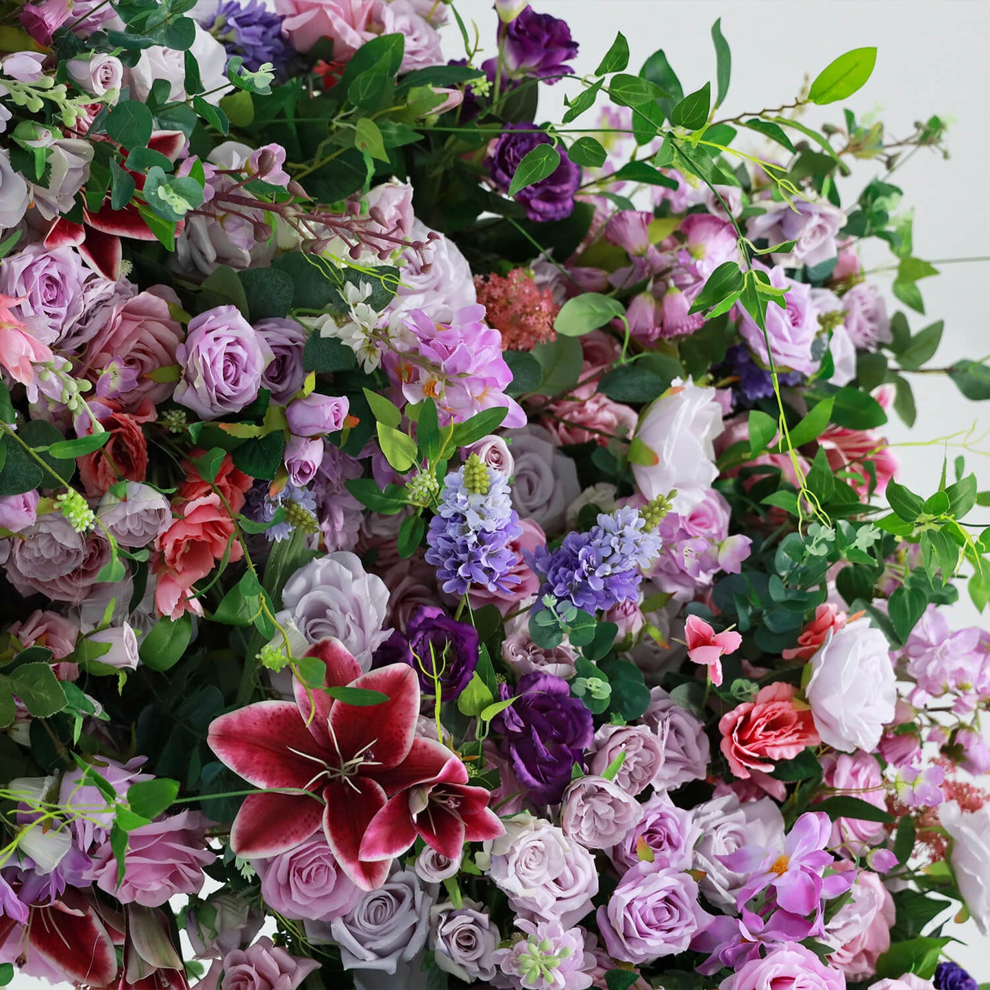 7D Purple Fabric Artificial Flower Wall Arch Wedding Party Decoration-ubackdrop