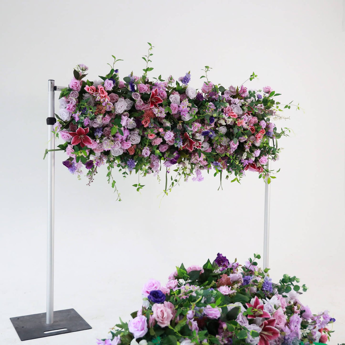 7D Purple Fabric Artificial Flower Wall Arch Wedding Party Decoration-ubackdrop