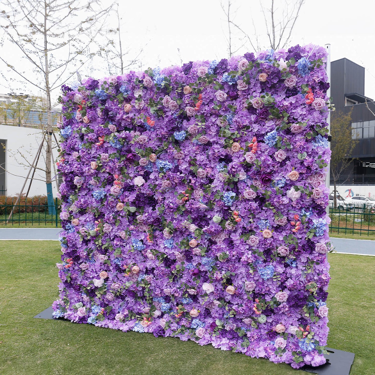 Purple Roses Hydrangea Flower Wall Birthday Party&Baby Shower Decoration-ubackdrop