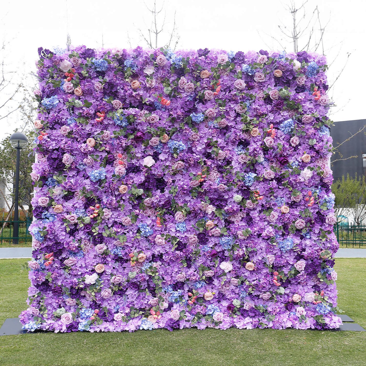 Purple Roses Hydrangea Flower Wall Birthday Party&Baby Shower Decoration-ubackdrop