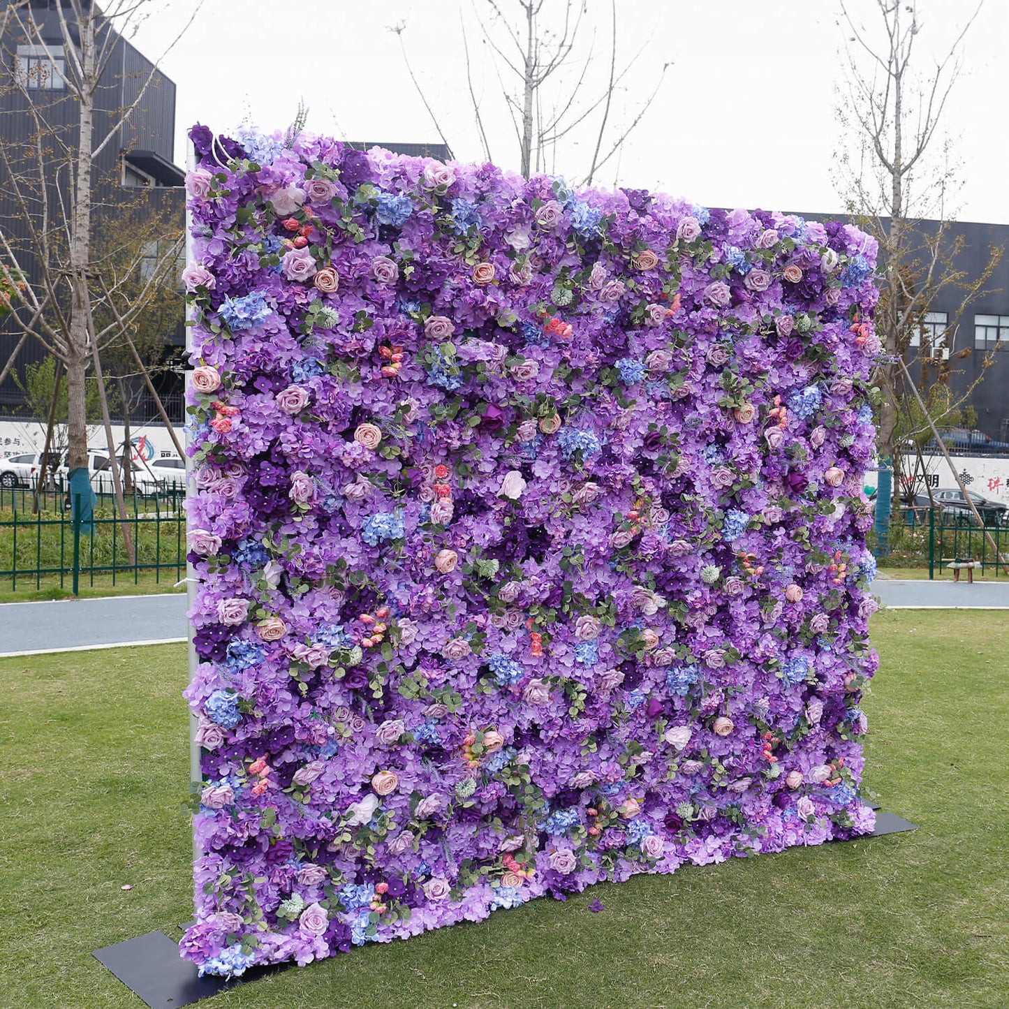 Purple Roses Hydrangea Flower Wall Birthday Party&Baby Shower Decoration-ubackdrop