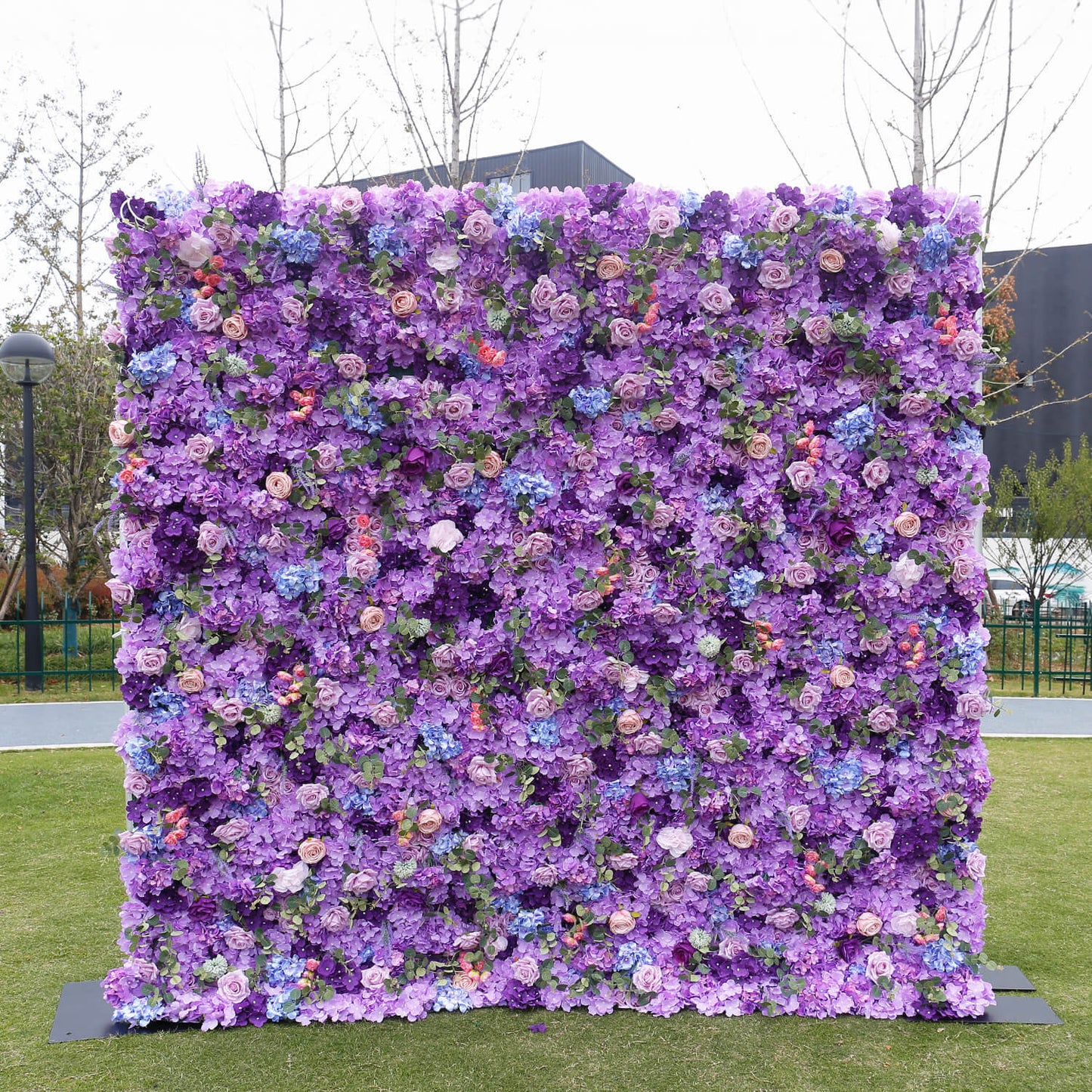 Purple Roses Hydrangea Flower Wall Birthday Party&Baby Shower Decoration-ubackdrop