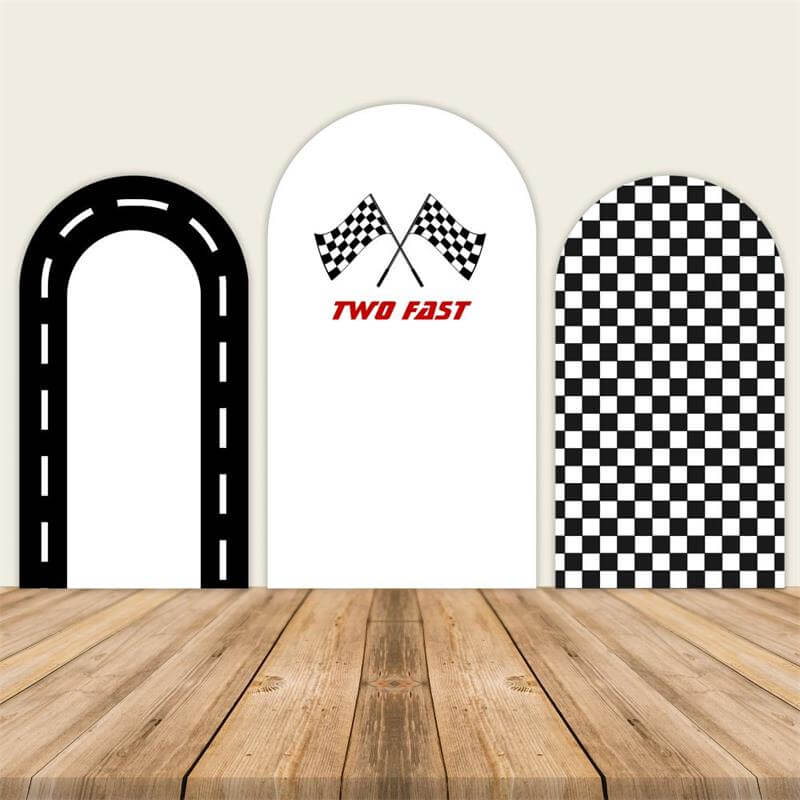 Racing Theme Arch Wall Backdrop Birthday Party Decoration-ubackdrop