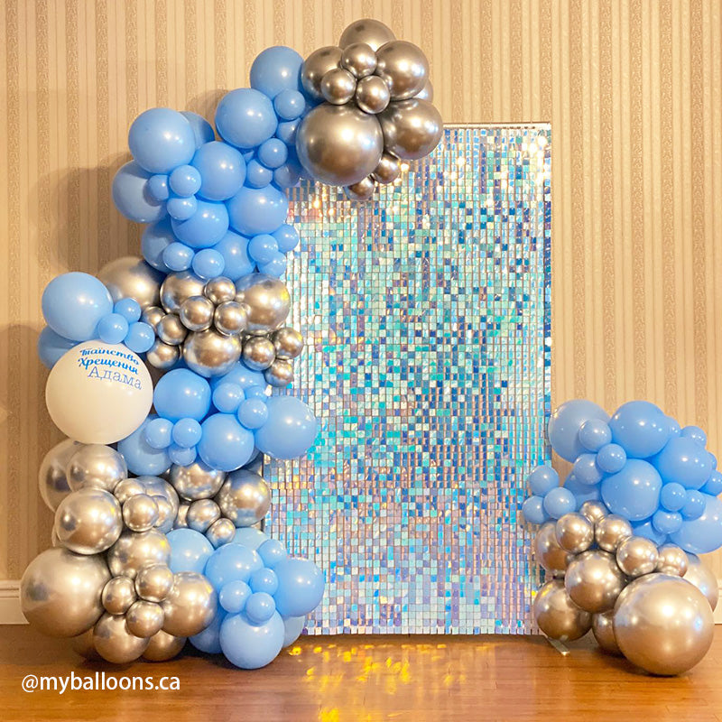 Rainbow Blue Shimmer Wall Panels – Easy Setup Wedding/Event/Theme Party Decorations-ubackdrop