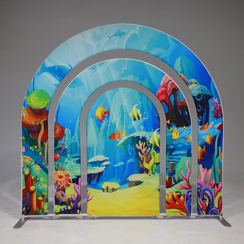 7x7ft Hollow Rainbow Arch Backdrop Party Decoration Props-ubackdrop