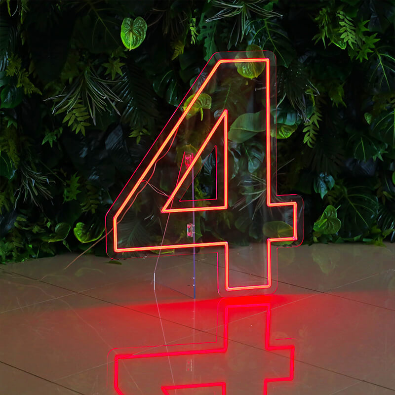 Custom 0 to 9 Number LED Neon Sign Wall Letters Light Party Decoration-ubackdrop