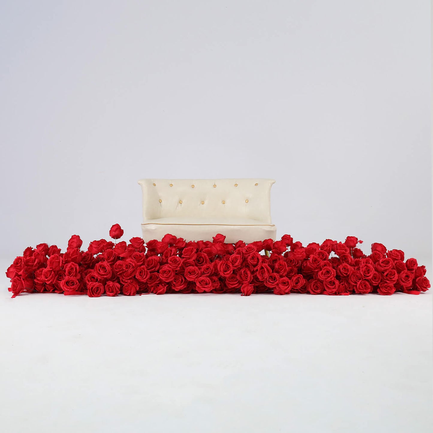 8ft Romantic Atmosphere Heart Shaped Red Rose Flower Wall Wedding Decoration Indoor-ubackdrop