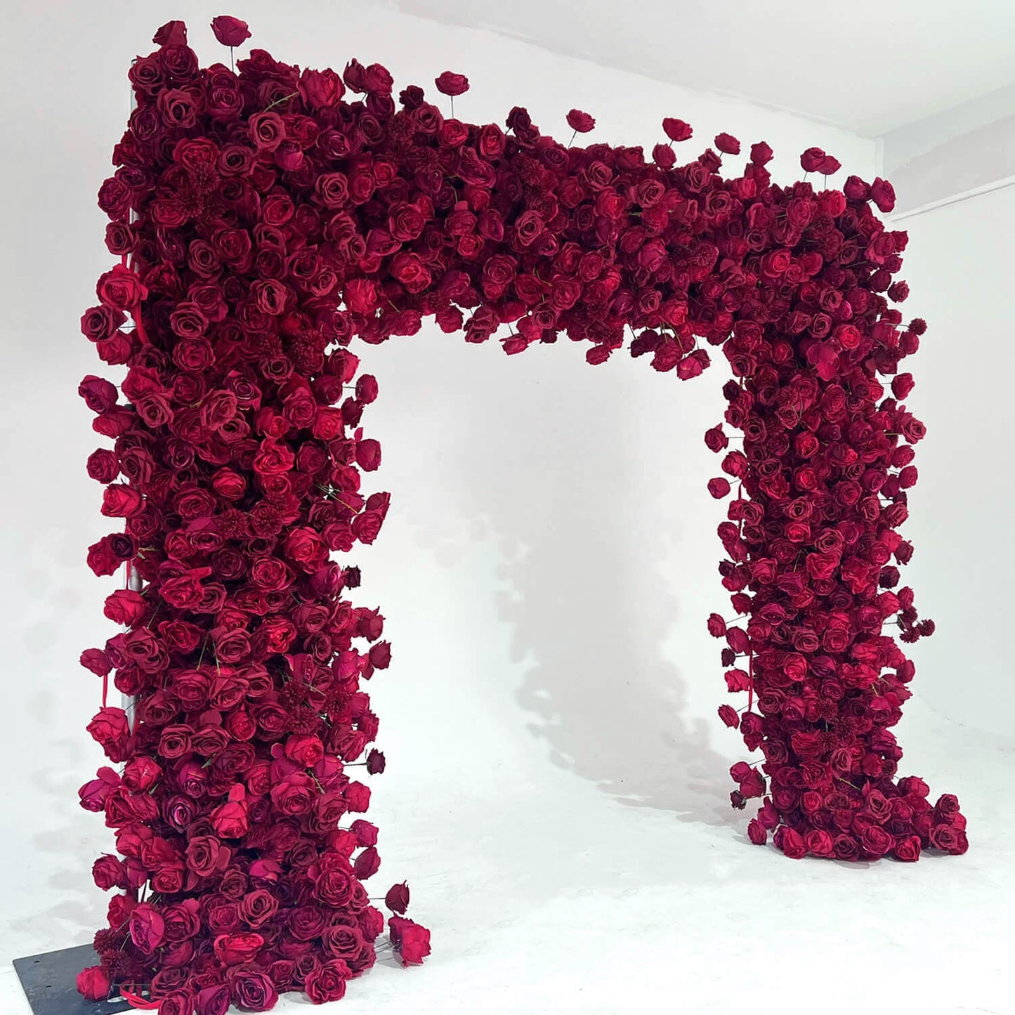 Red Roses Fabric Artificial Flower Wall Arch Wedding Party Decoration-ubackdrop