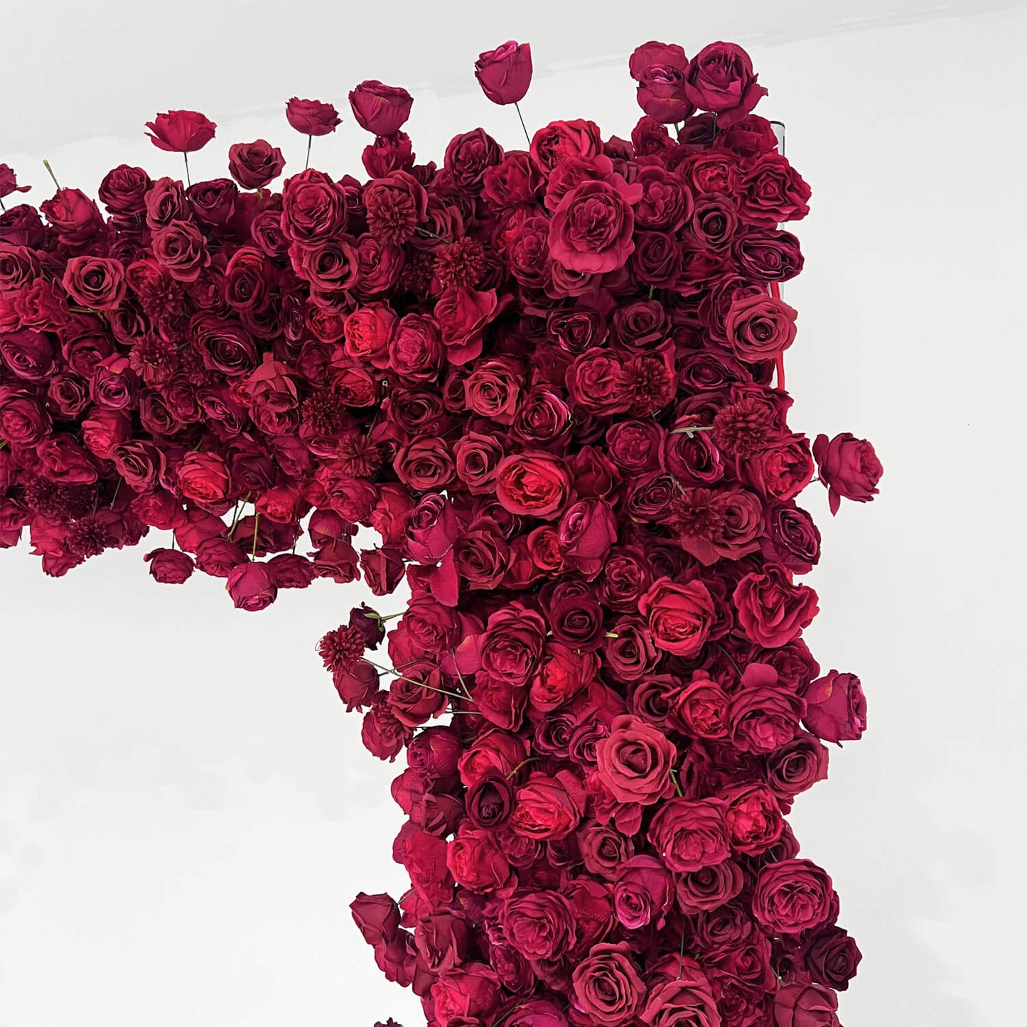 Red Roses Fabric Artificial Flower Wall Arch Wedding Party Decoration-ubackdrop