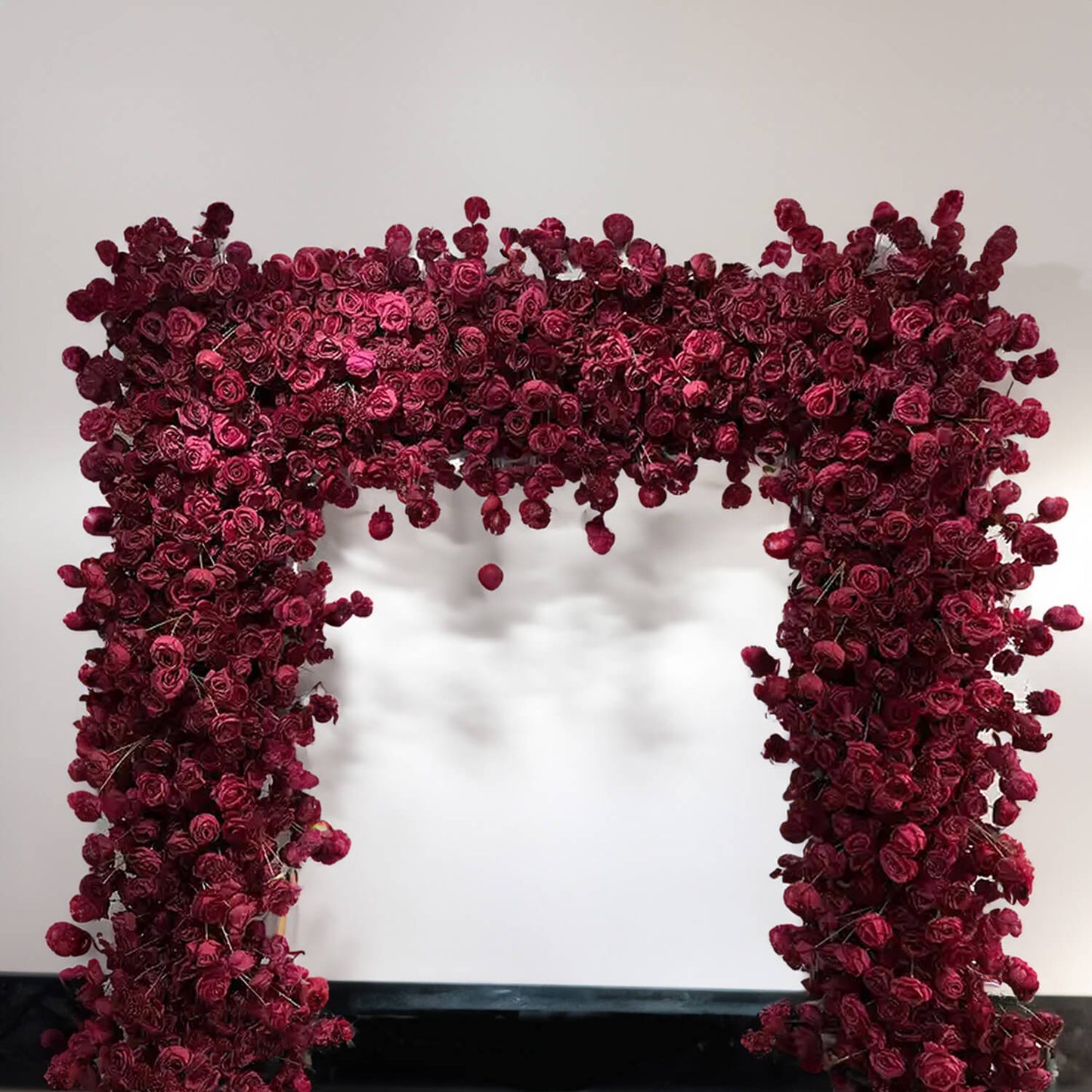 Red Roses Fabric Artificial Flower Wall Arch Wedding Party Decoration-ubackdrop
