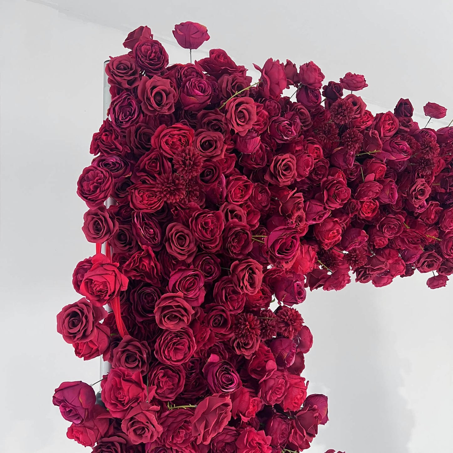 Red Roses Fabric Artificial Flower Wall Arch Wedding Party Decoration-ubackdrop