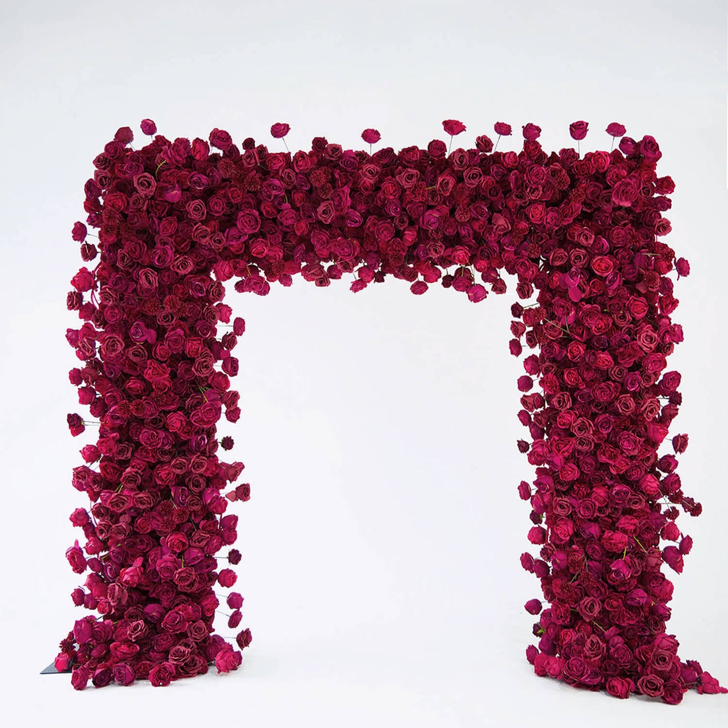 Red Roses Fabric Artificial Flower Wall Arch Wedding Party Decoration-ubackdrop