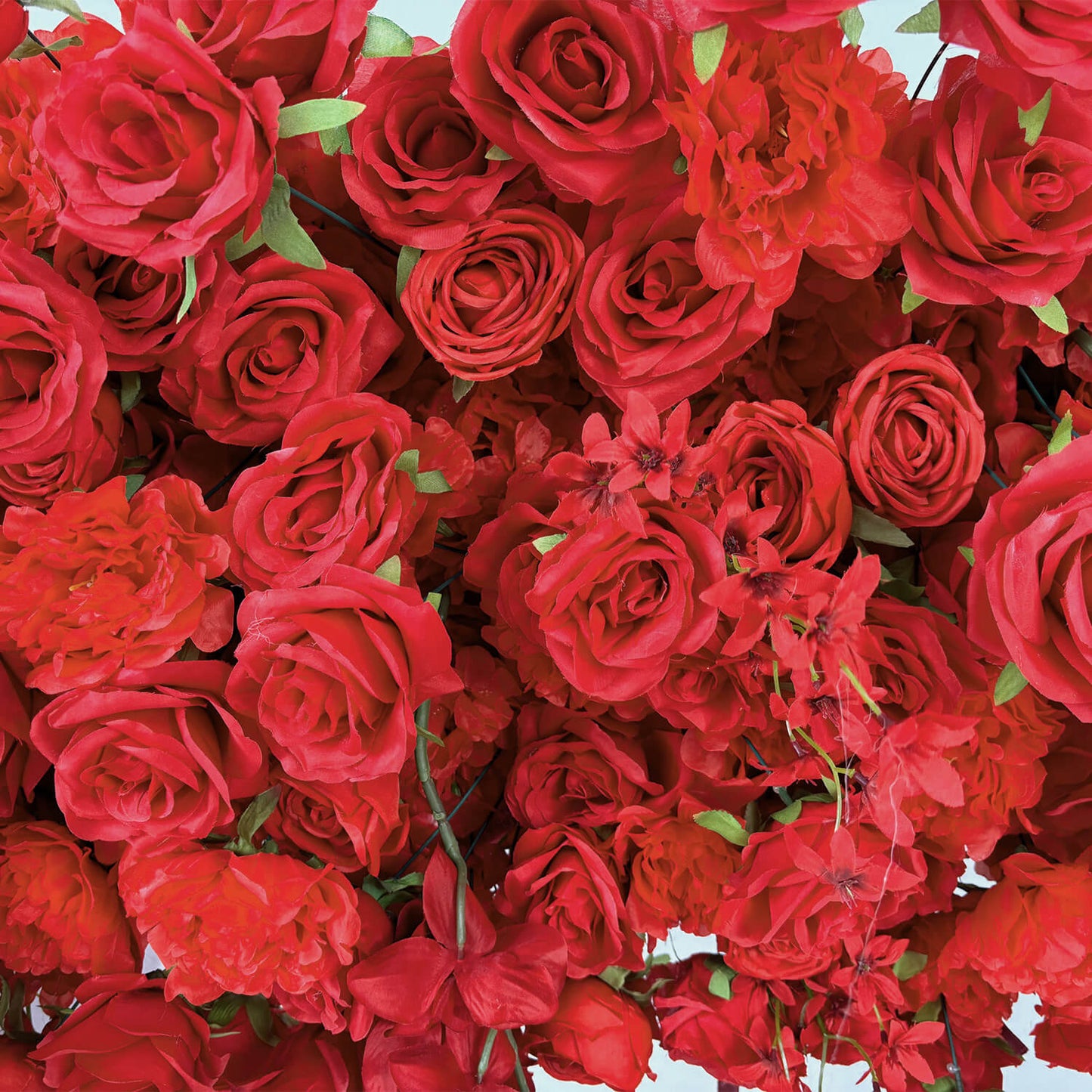 Red Roses Fabric Artificial Arch Flower Wall for Wedding-ubackdrop