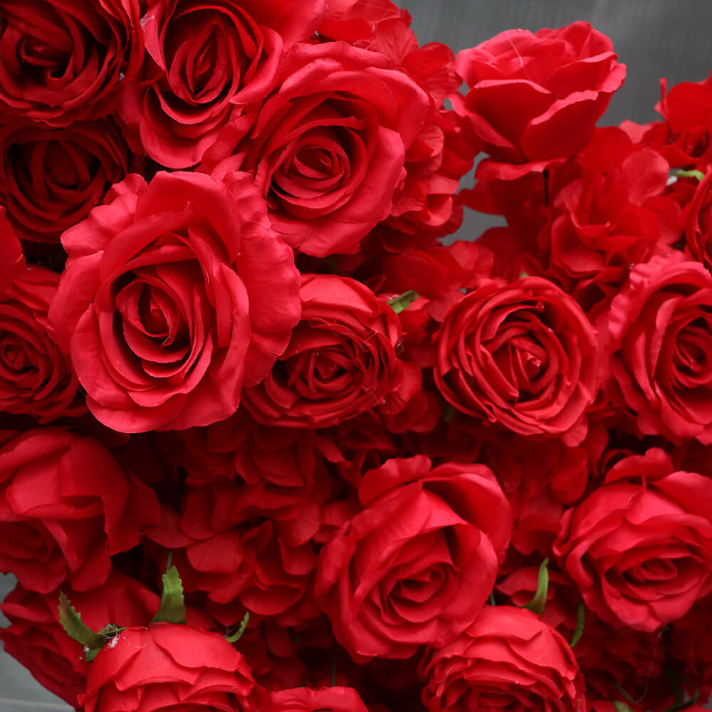 8ft Romantic Atmosphere Heart Shaped Red Rose Flower Wall Wedding Decoration Indoor-ubackdrop