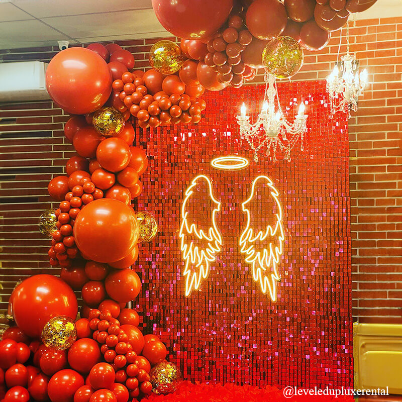 Red Shimmer Wall Panels – Easy Setup Wedding/Event/Theme Party Decorations-ubackdrop