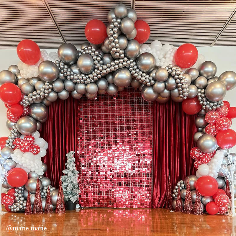 Red Shimmer Wall Panels – Easy Setup Wedding/Event/Theme Party Decorations-ubackdrop