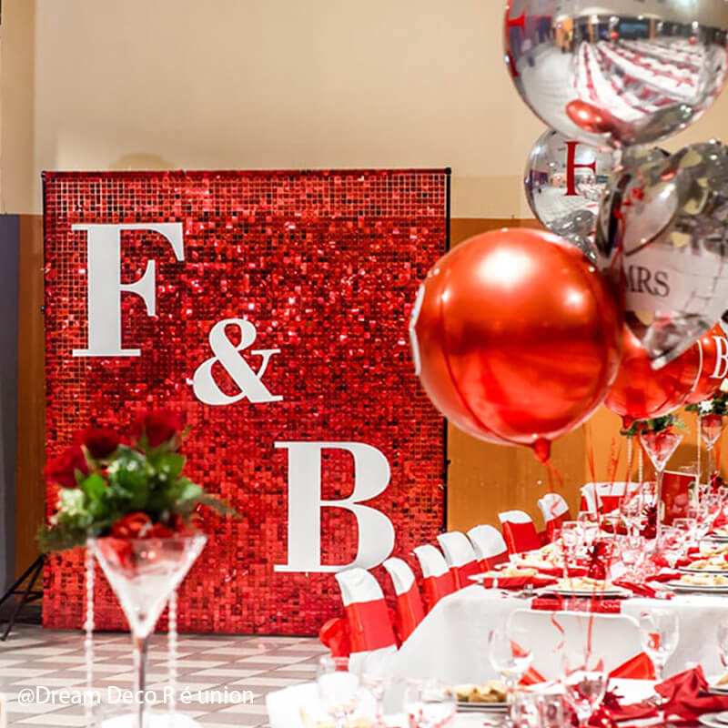 Red Shimmer Wall Panels – Easy Setup Wedding/Event/Theme Party Decorations-ubackdrop