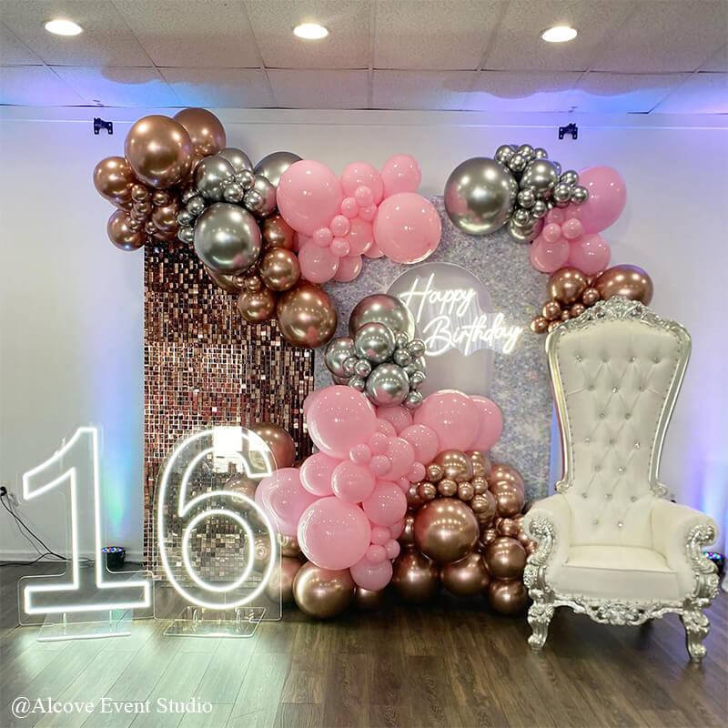 Rosegold Shimmer Wall Panels – Easy Setup Wedding/Event/Theme Party Decorations-ubackdrop