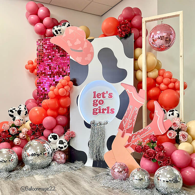 Rosered Shimmer Wall Panels – Easy Setup Wedding/Event/Theme Party Decorations-ubackdrop