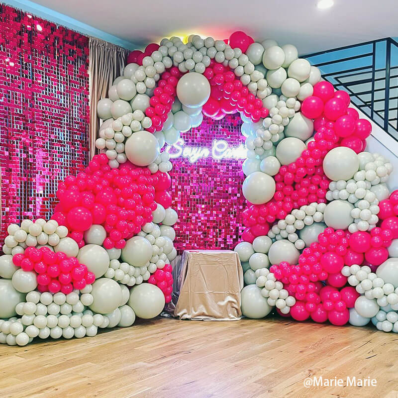 Rosered Shimmer Wall Panels – Easy Setup Wedding/Event/Theme Party Decorations-ubackdrop