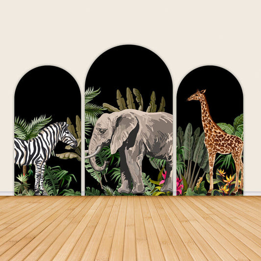 Safari Jungle Theme Birthday Chiara Arch Backdrop Covers-ubackdrop