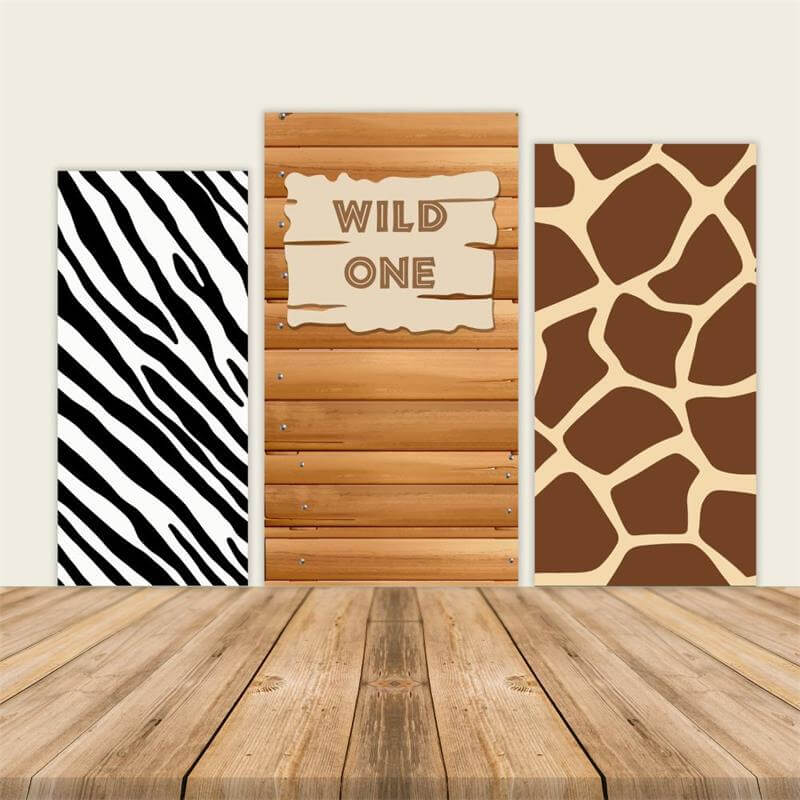 Safari Wild One Animals Theme Birthday Party Backdrop Cover-ubackdrop