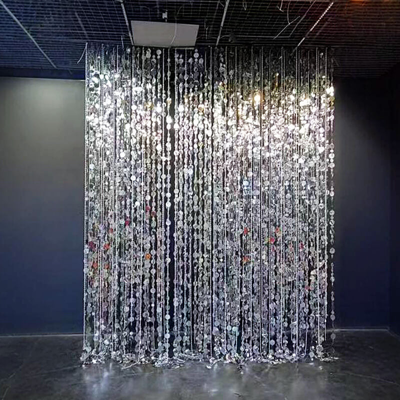 2.6x1ft Sequin Backdrop Curtain with Metal Stand Shimmer Wall Decoration-ubackdrop