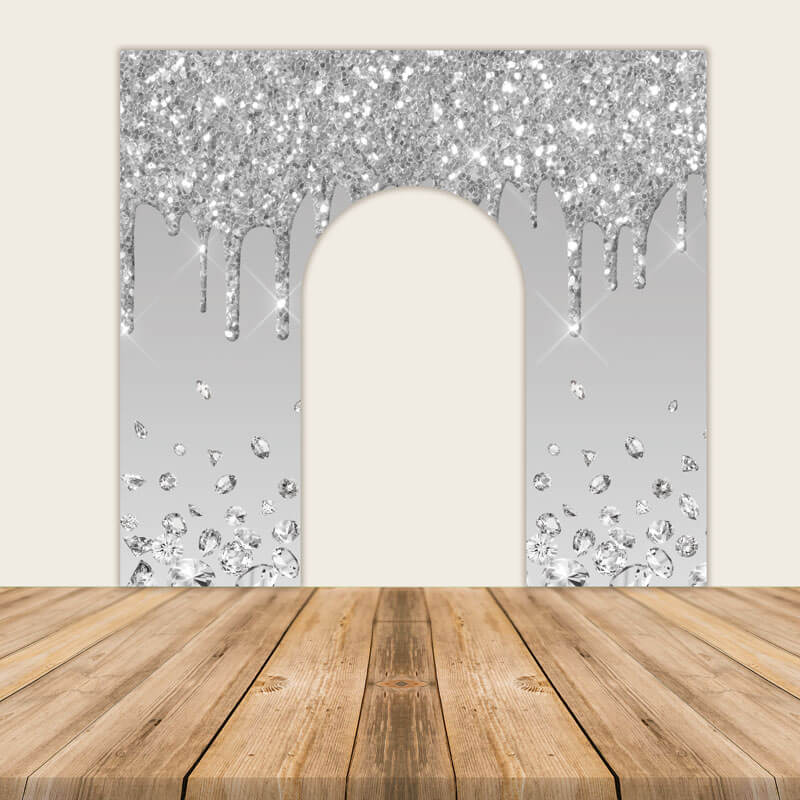 Silver Glitter Crystal Diamond Birthday Party Bridal Shower Wedding Decoration-ubackdrop