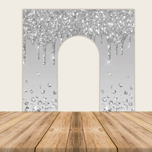 Silver Glitter Crystal Diamond Birthday Party Bridal Shower Wedding Decoration-ubackdrop