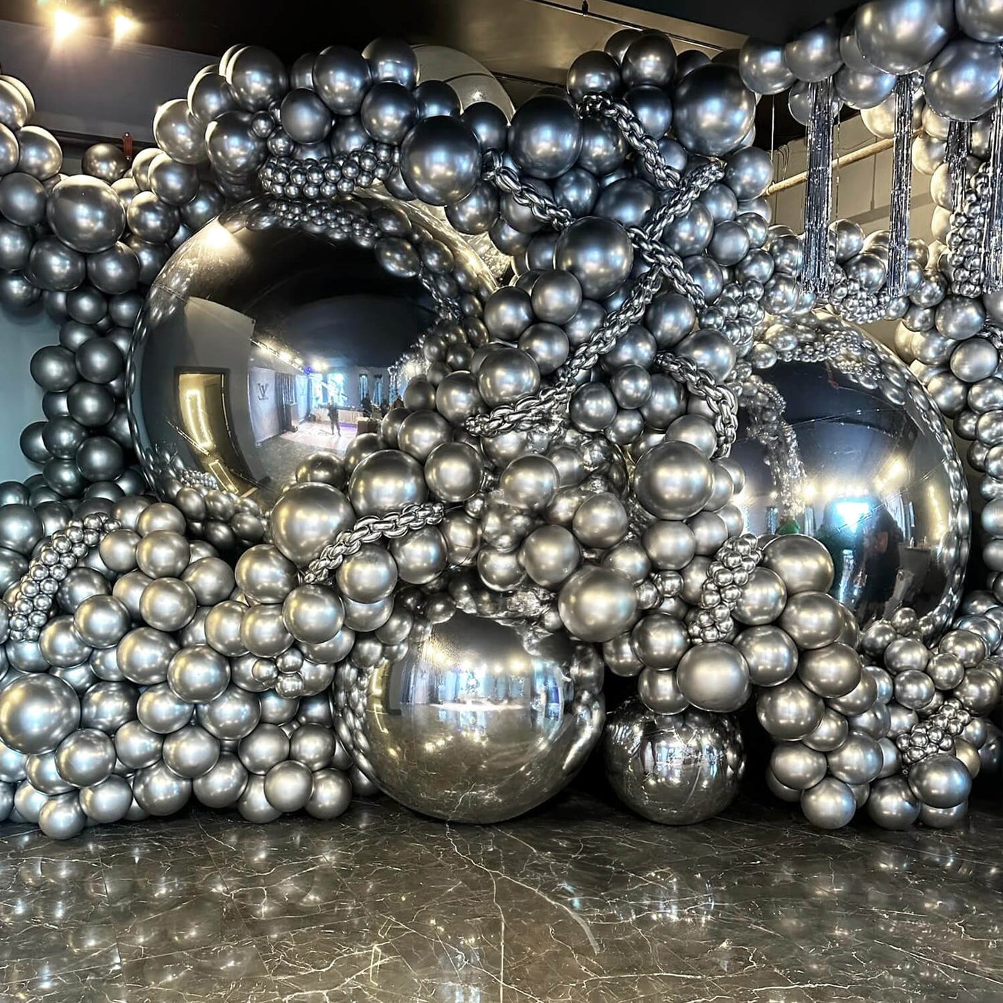Silver Inflatable Mirror Ball Reusable Big Bubble Balloon-ubackdrop