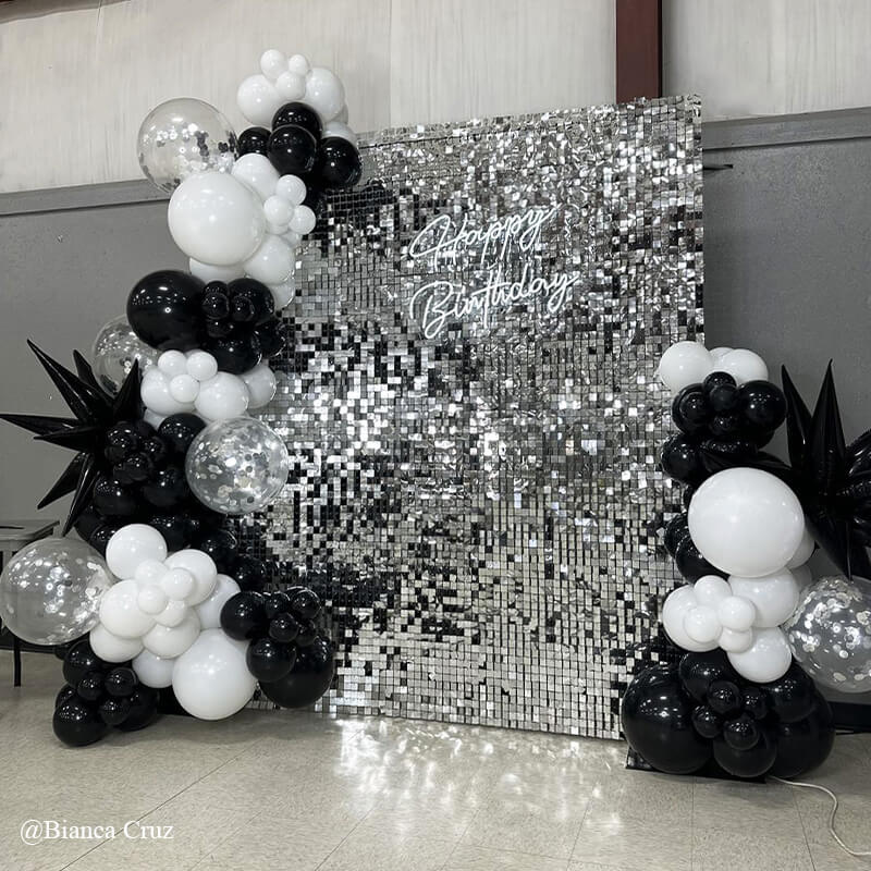 Silver Shimmer Wall Panels – Easy Setup Wedding/Event/Theme Party Decorations-ubackdrop