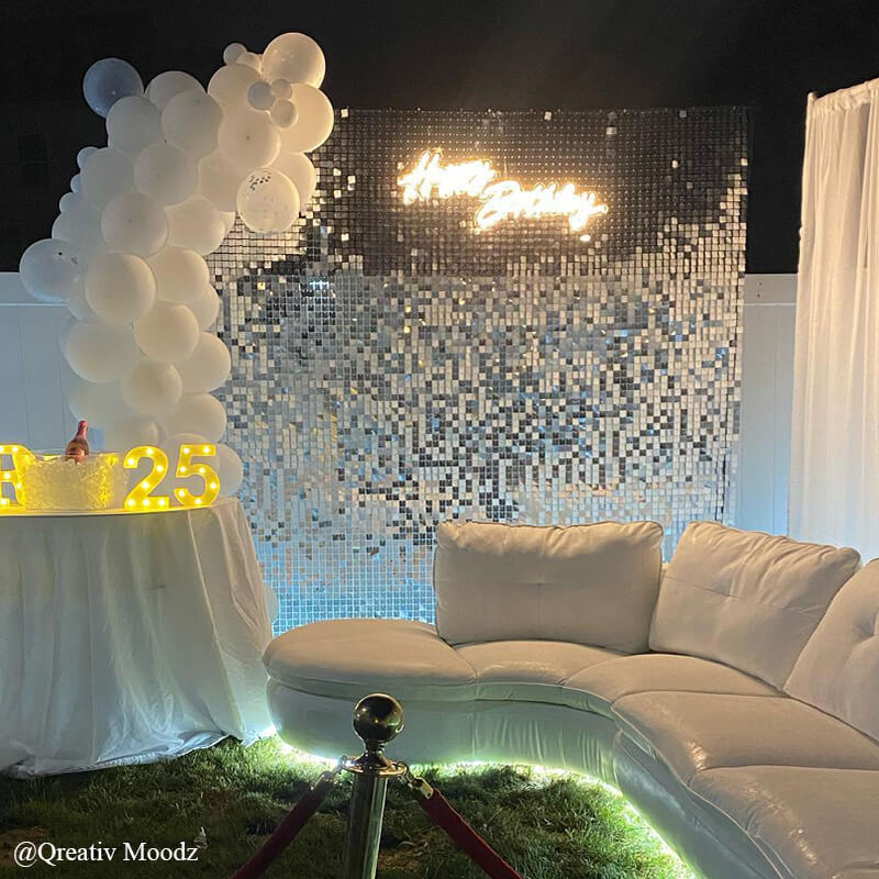 Silver Shimmer Wall Panels – Easy Setup Wedding/Event/Theme Party Decorations-ubackdrop