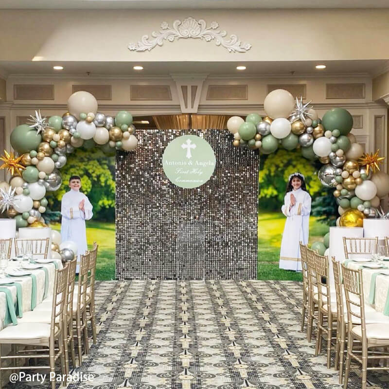 Silver Shimmer Wall Panels – Easy Setup Wedding/Event/Theme Party Decorations-ubackdrop