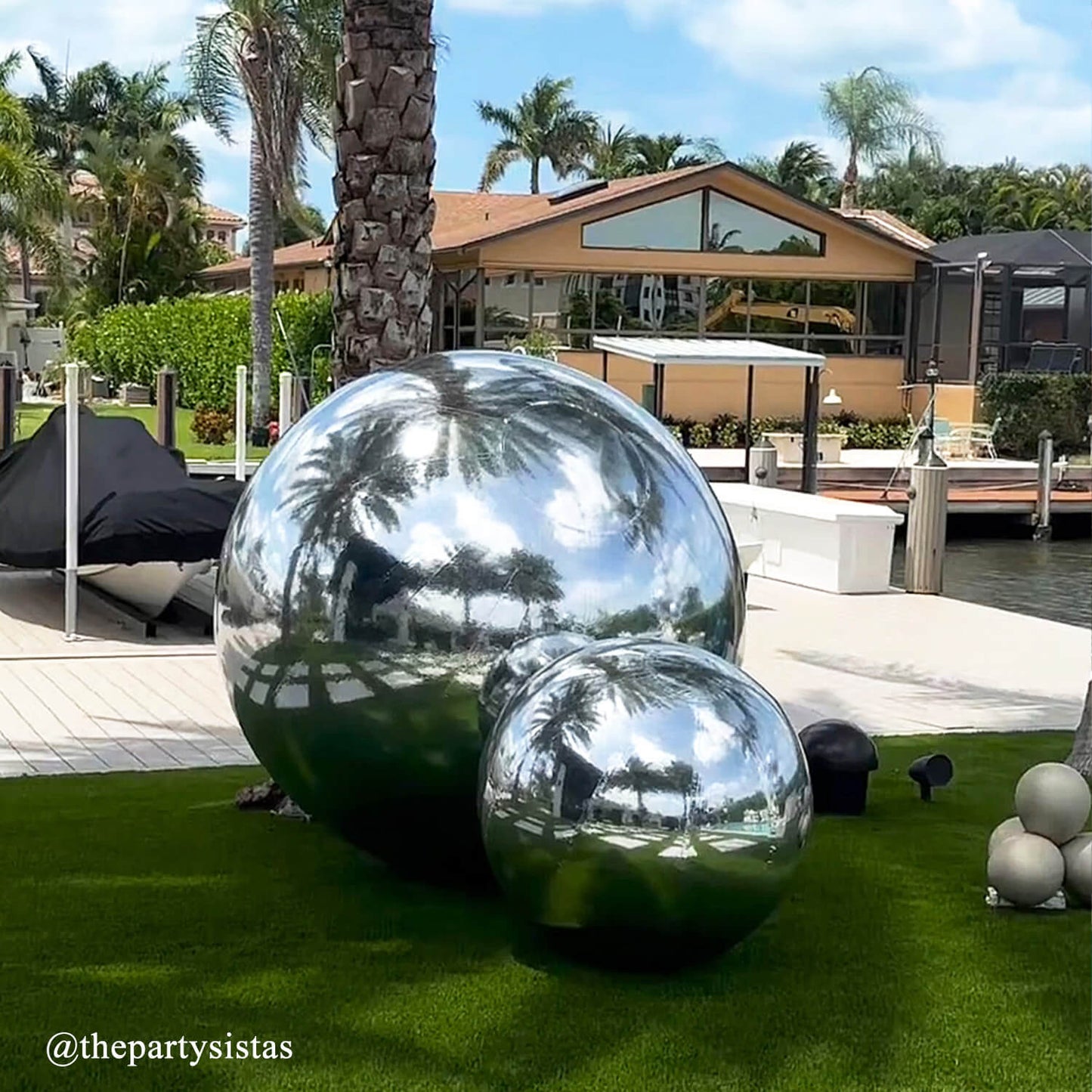 Silver Inflatable Mirror Ball Reusable Big Bubble Balloon-ubackdrop