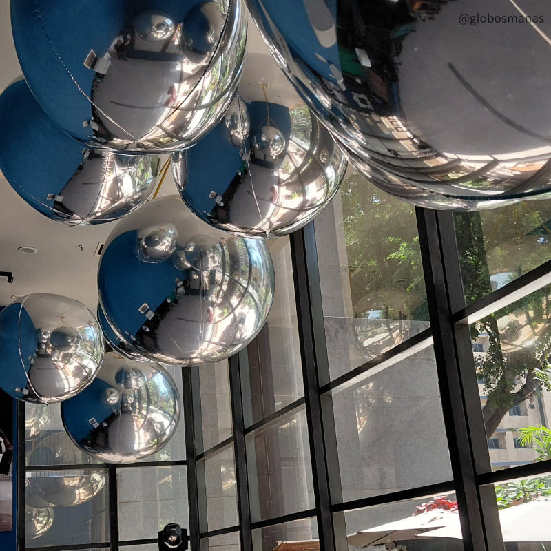 Silver Inflatable Mirror Ball Reusable Big Bubble Balloon-ubackdrop