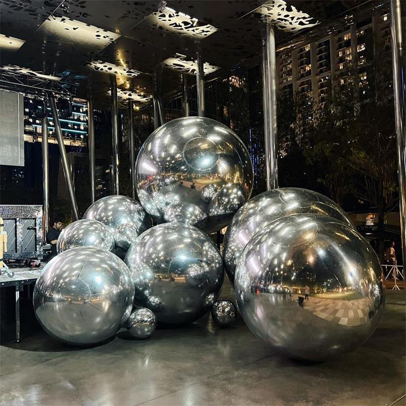 Silver Inflatable Mirror Ball Reusable Big Bubble Balloon-ubackdrop