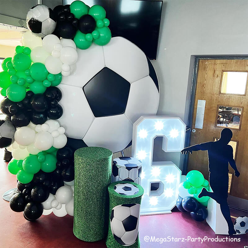 Soccer Ball Birthday Party Round Backdrop Cover-ubackdrop