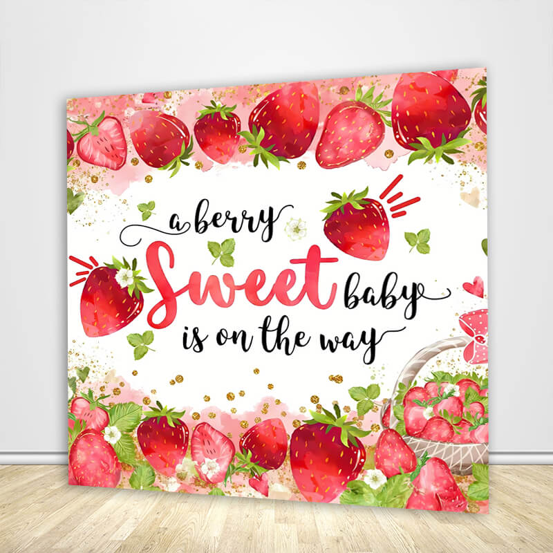 Strawberry Girls Birthday Party Decoration Backdrops-ubackdrop