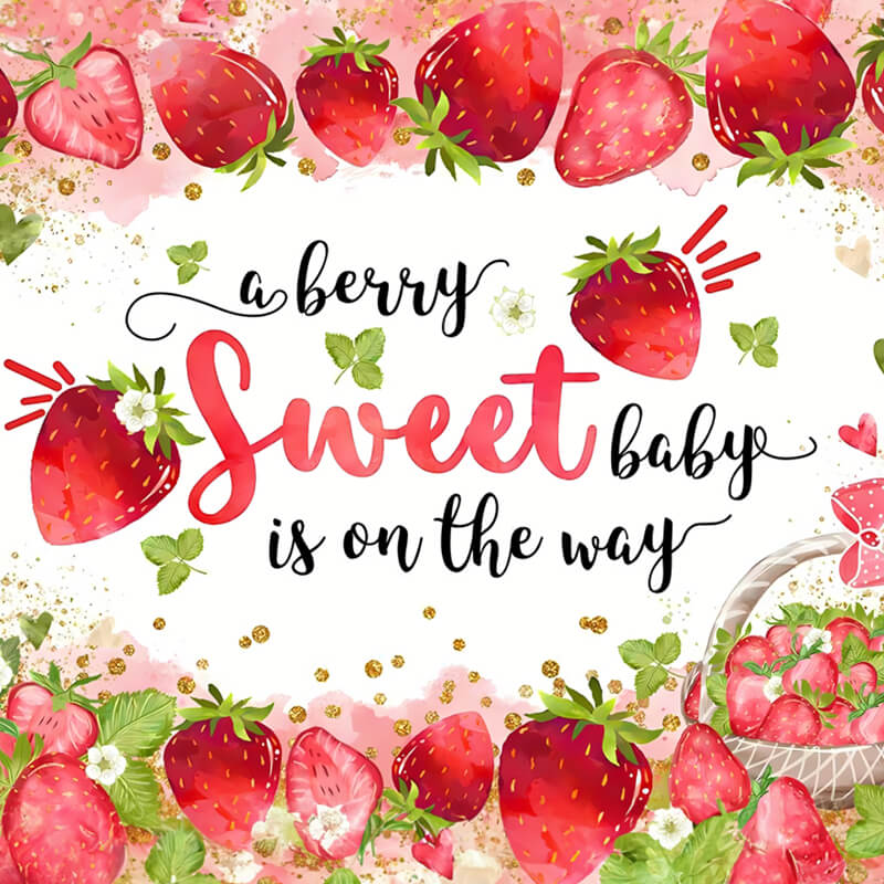 Strawberry Girls Birthday Party Decoration Backdrops-ubackdrop