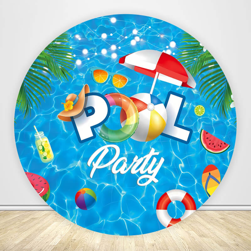 Summer Swimming Balls Pool Party Backdrop-ubackdrop