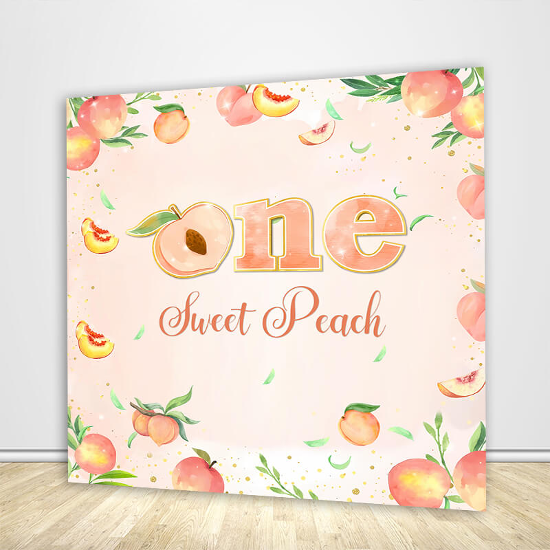 Sweet One Peach Themed Girls Birthday Party Decoration Backdrops-ubackdrop