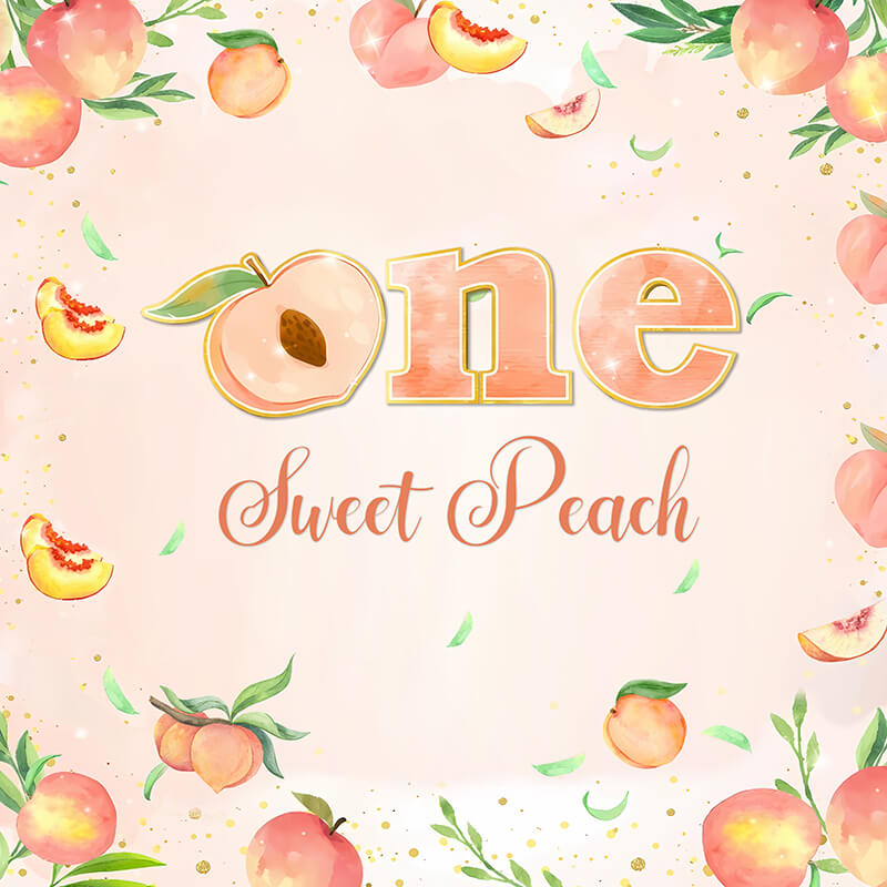 Sweet One Peach Themed Girls Birthday Party Decoration Backdrops-ubackdrop